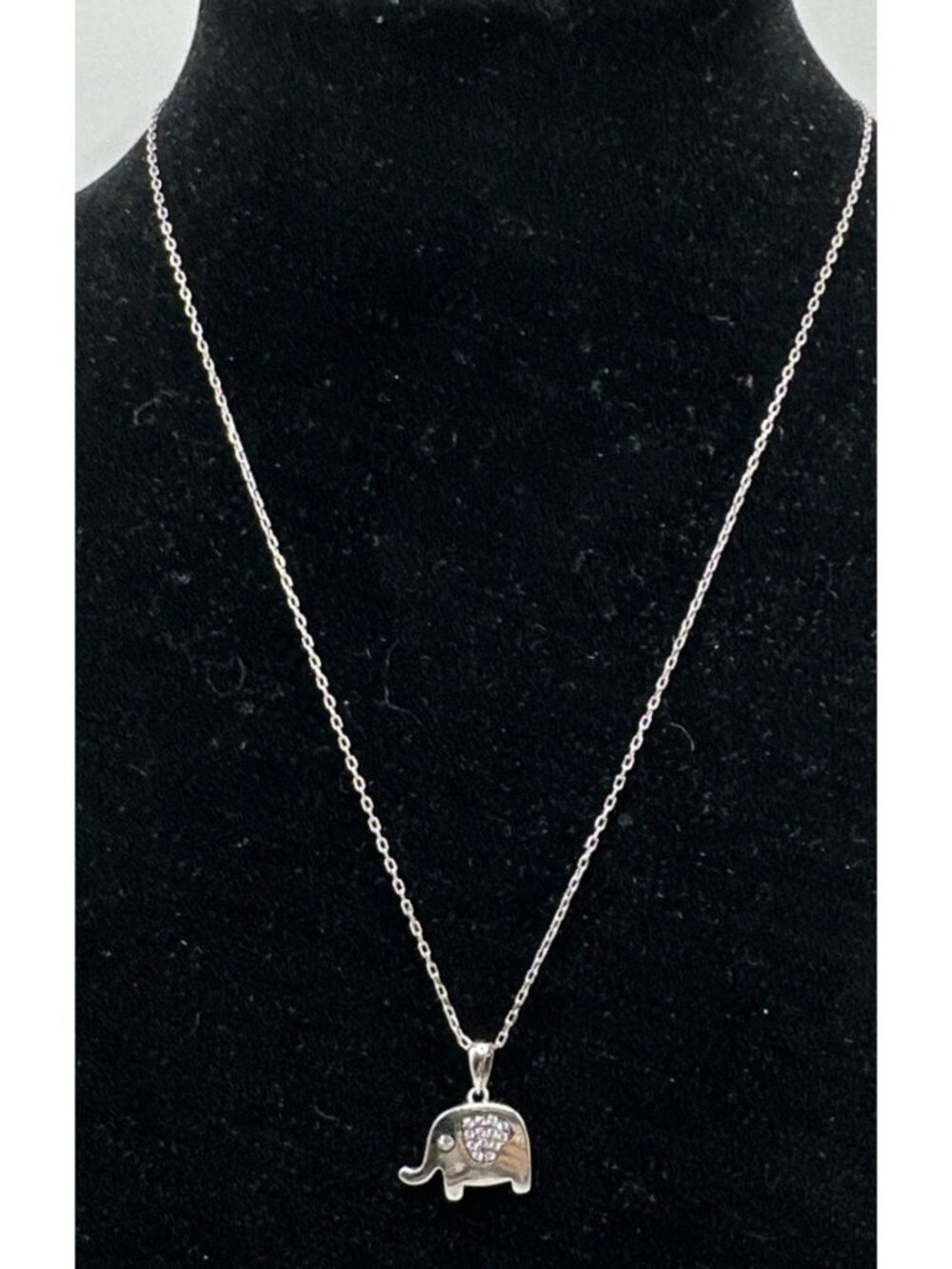 Sterling Silver 925 Dainty Elephant Pendant And Necklace 16” 2” Ext